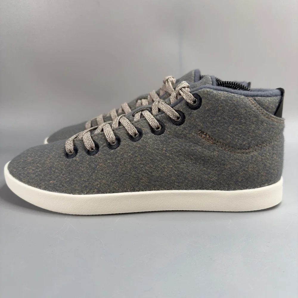 Allbirds Wool Piper Mids Womens 10 Sneakers‎ Gray Blue White Lace Up Shoe